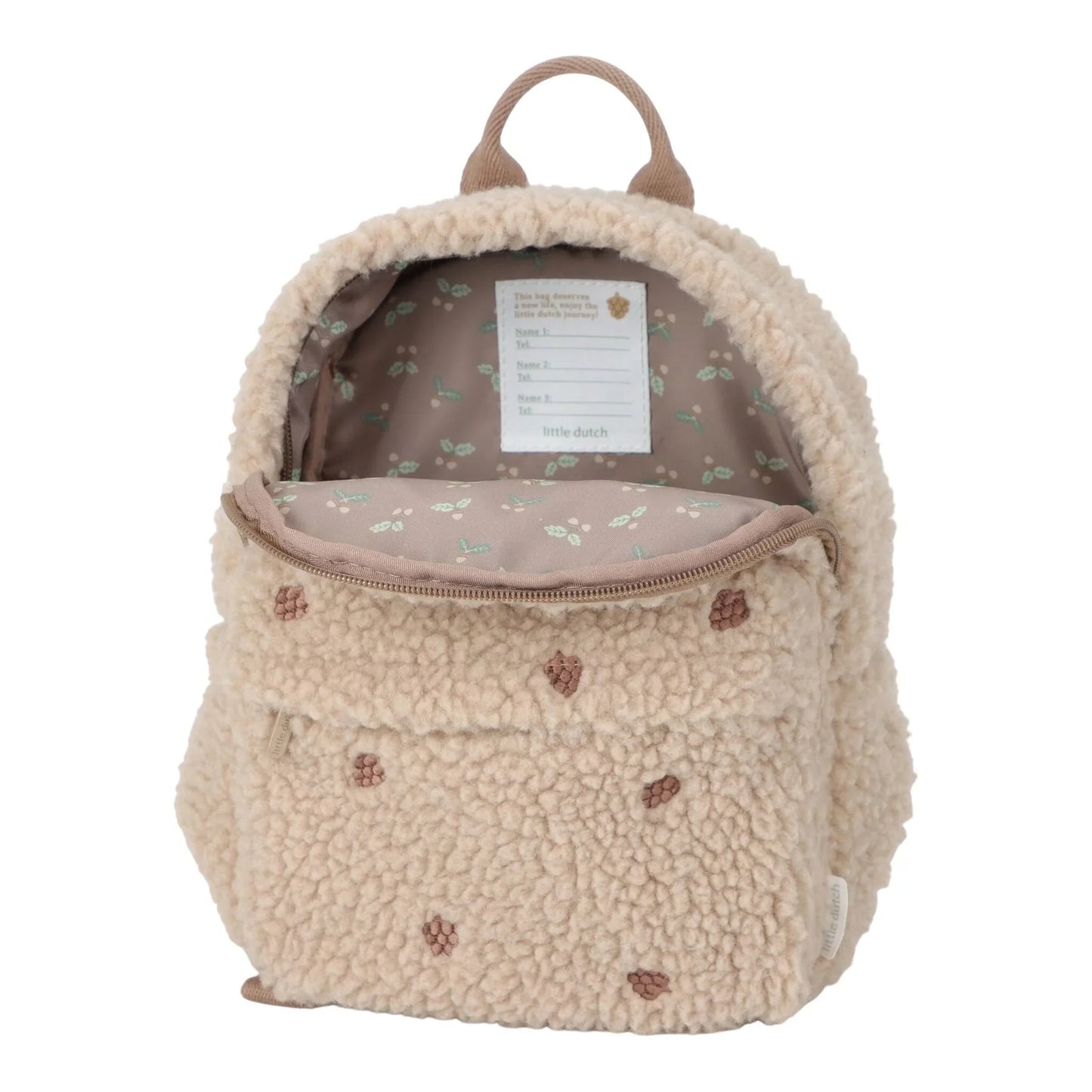 Little Dutch Teddy Rugzakje Taupe - Dennenappels