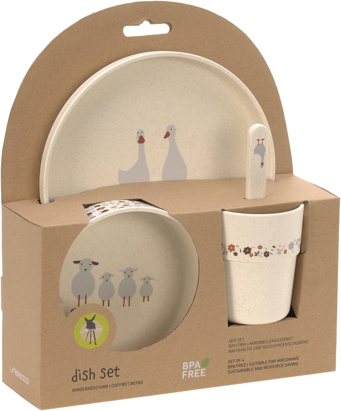 Lässig – Eetset PP/Cellulose Tiny Farmer Sheep/Goose