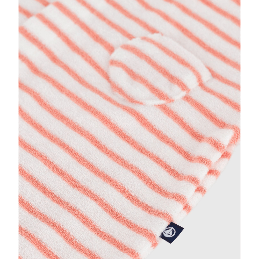 Petit Bateau Kort Gestreept Babypakje Van Katoenen Badstof - Marshmallow/Apricot