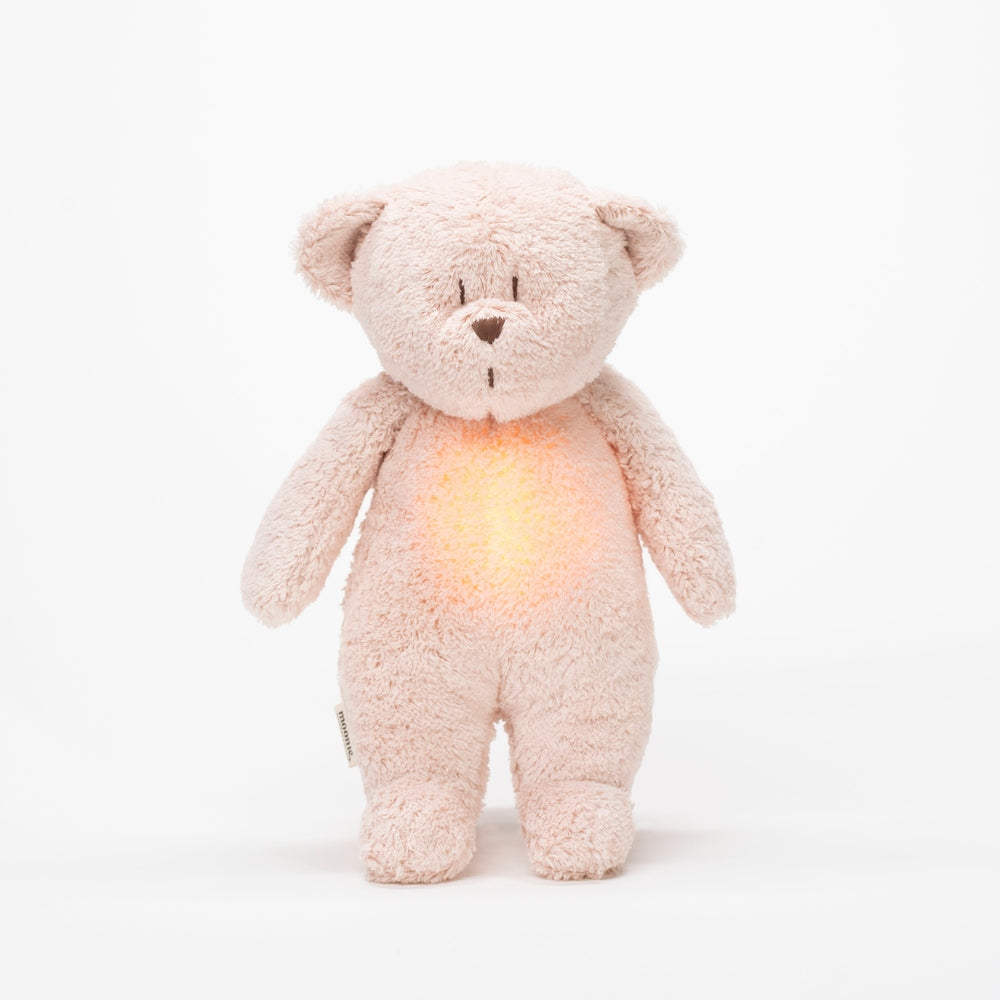 Moonie Knuffel - The Humming Bear Organic 2.0 - Rose Natur | Witte Ruis Knuffel Met Lichtje