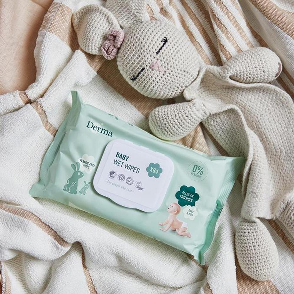 Derma Natte Doekjes 0% Parfum - 64st
