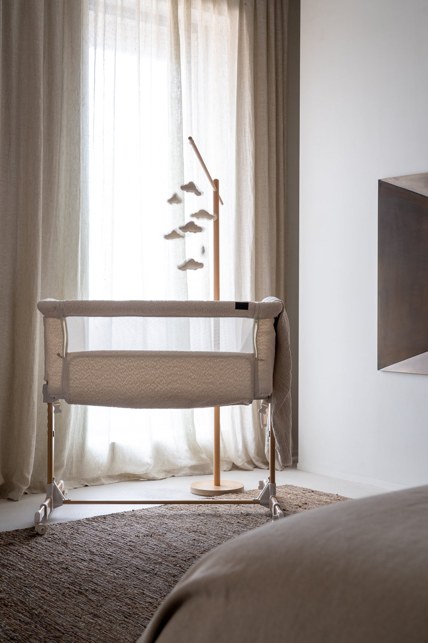 Quax Co-Sleeper - Side-By-Side - Cream