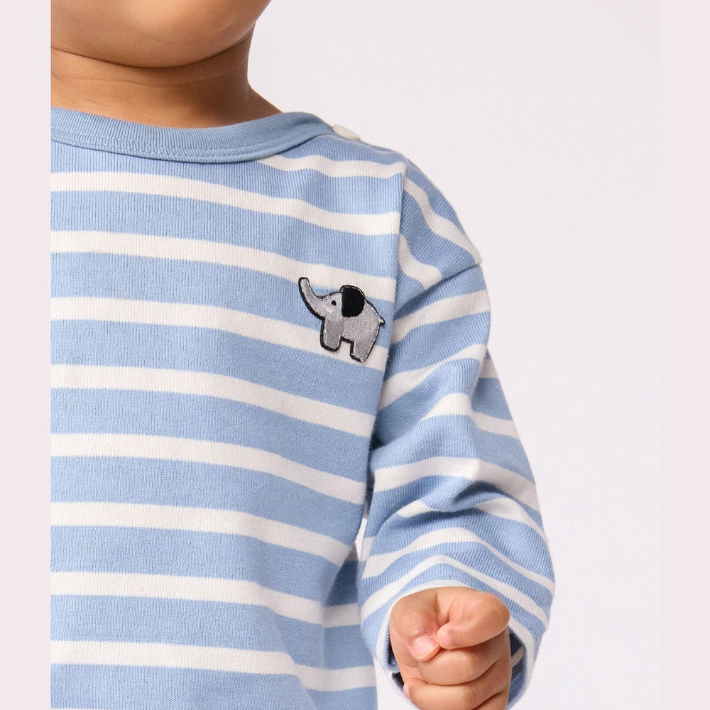 Petit Bateau Katoenen Baby Truitje Met Strepen - Olifant