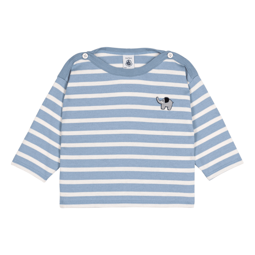 Petit Bateau Katoenen Baby Truitje Met Strepen - Olifant