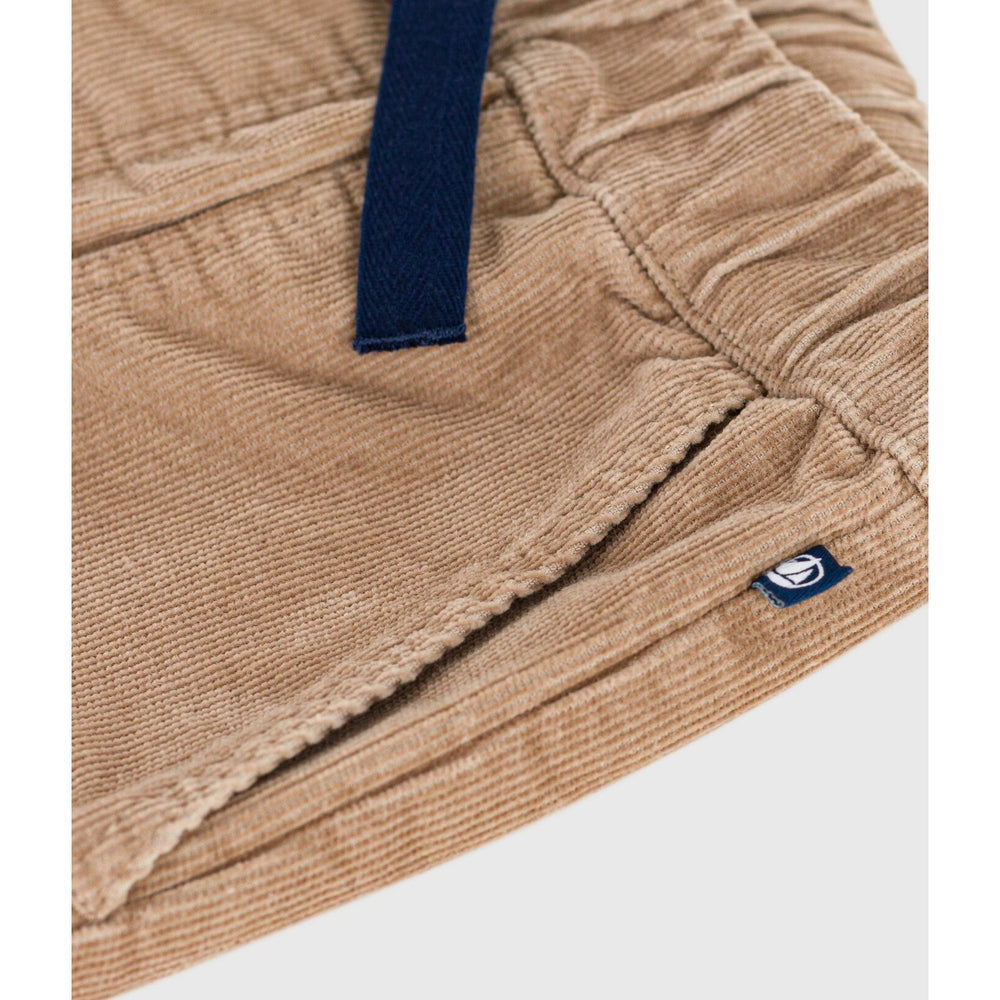 Petit Bateau Effen Fluwelen Rechte Broek Voor Kinderen - Bruin