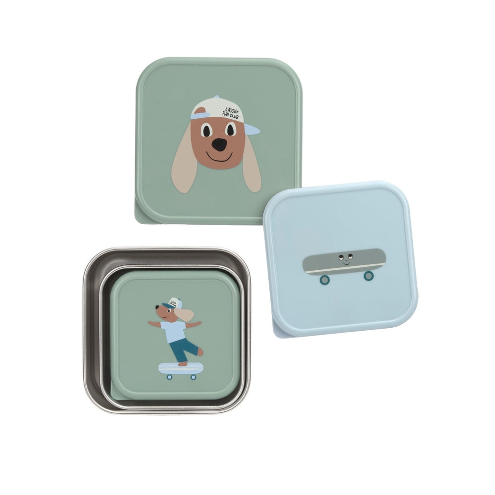 Lässig Roestvrije Snackbox 3 Delige Set - Tiny Team Hond