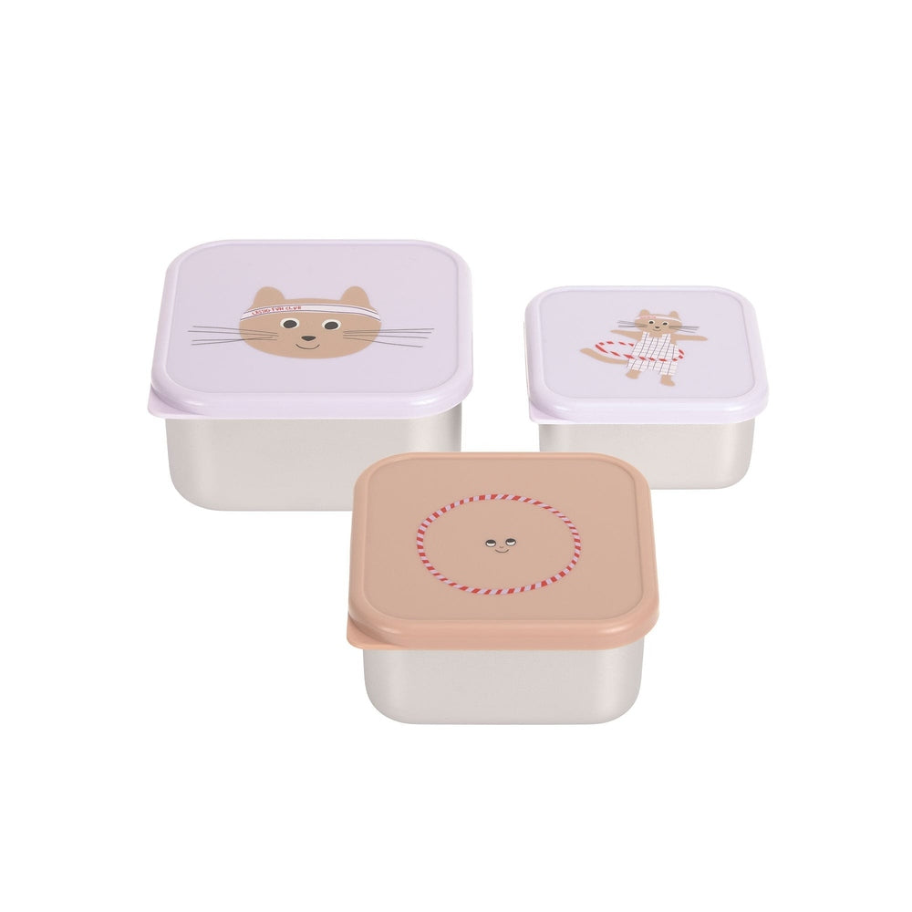 Lässig Roestvrije Snackbox 3 Delige Set - Tiny Team Kat