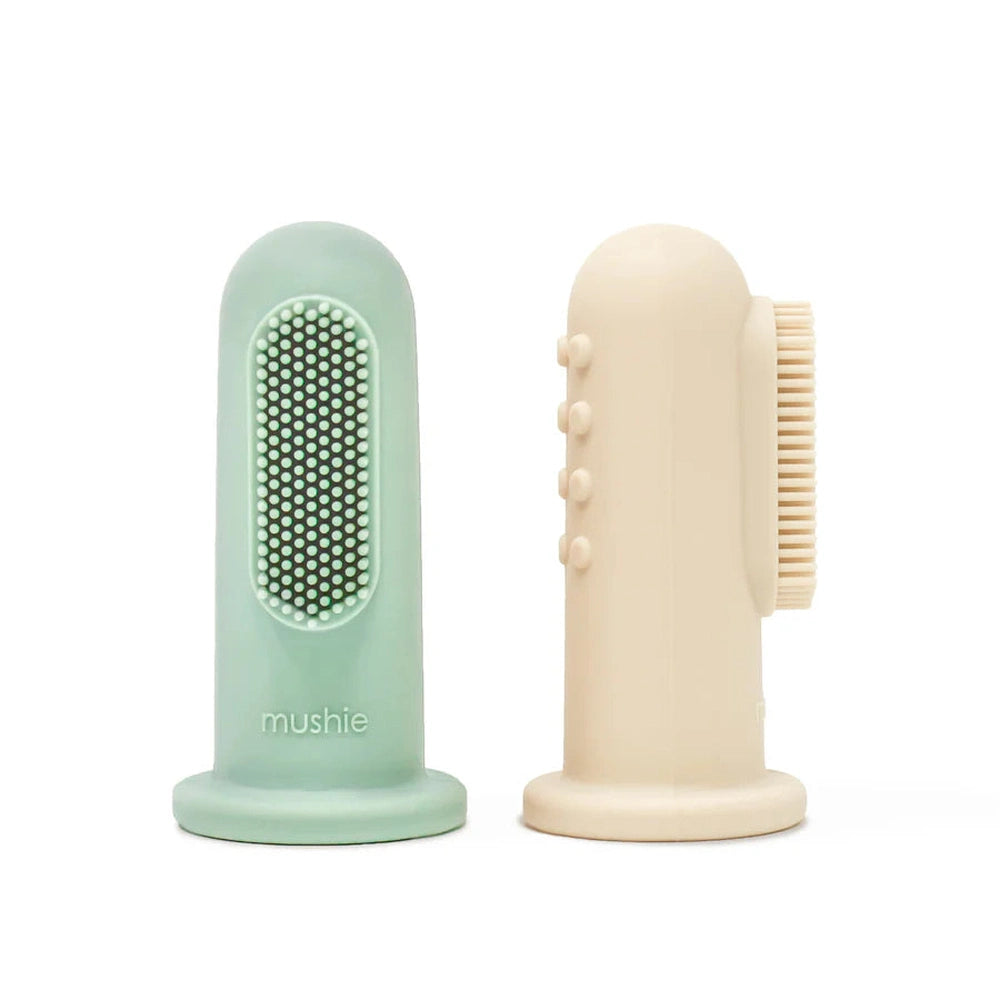 Mushie Vingertandenborstels - Sand/Green