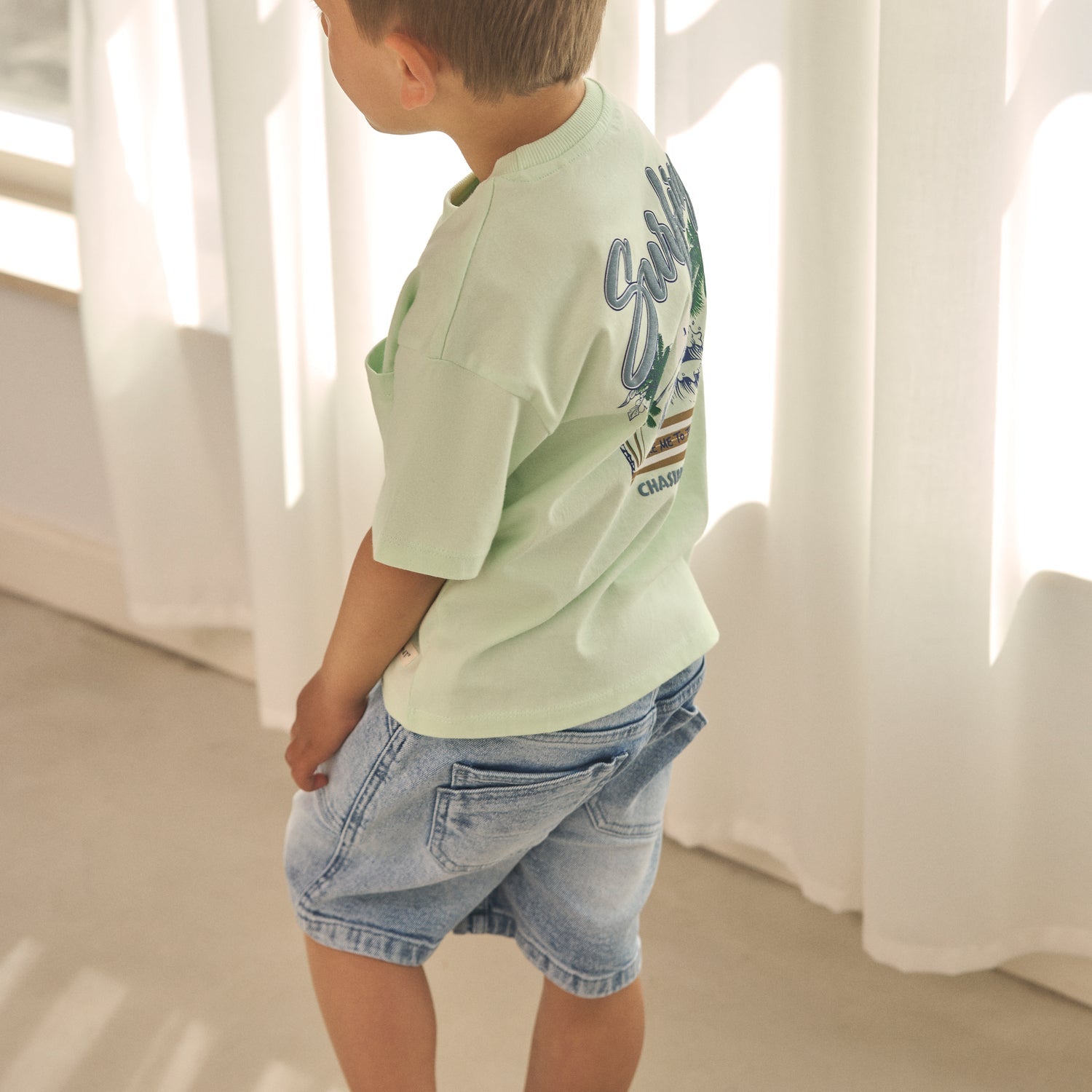 En Fant Bermuda Shorts Denim Lichtblauw Denim