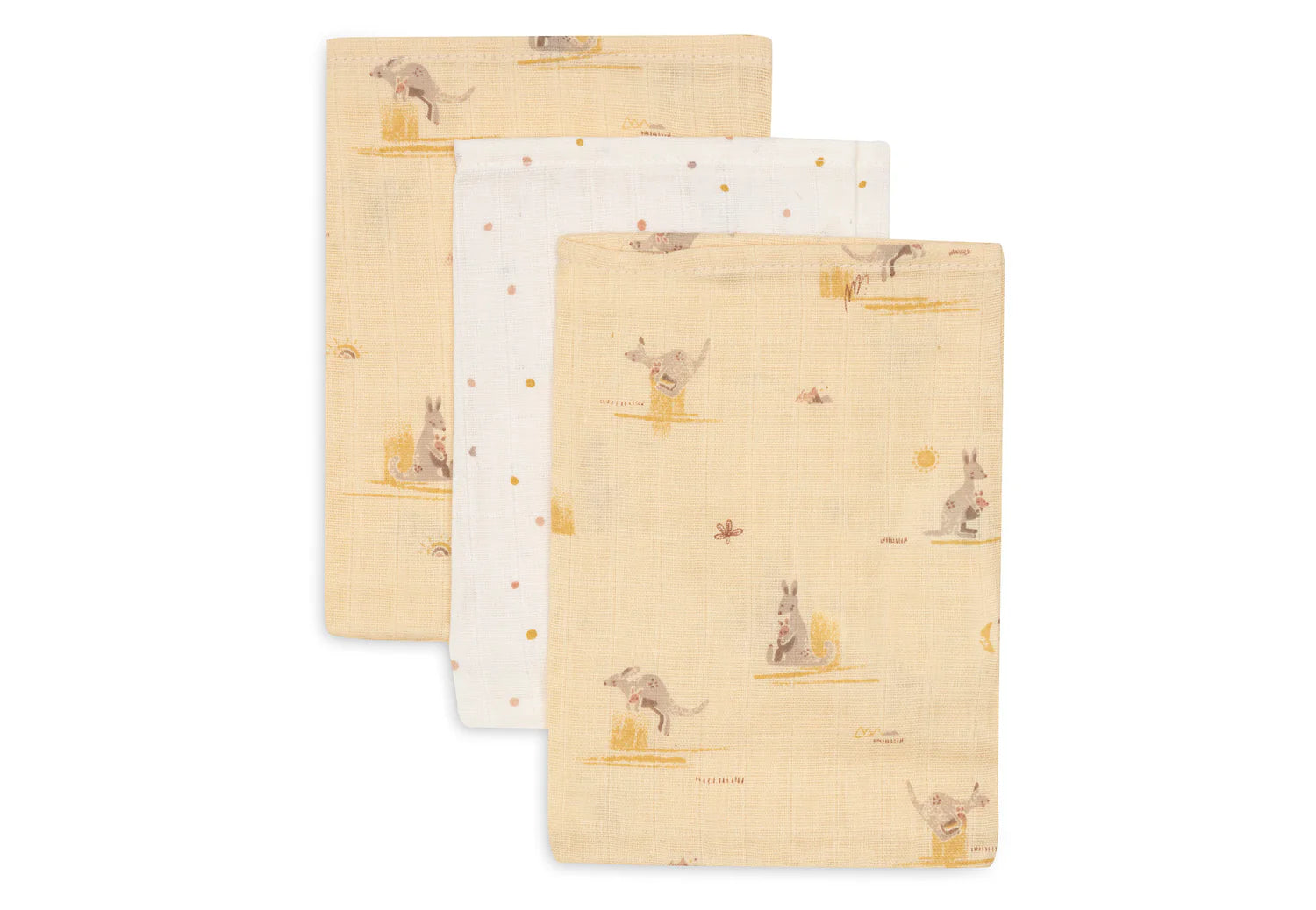 Jollein Hydrofiel Washandje 15x20cm - Kangaroots 3st.