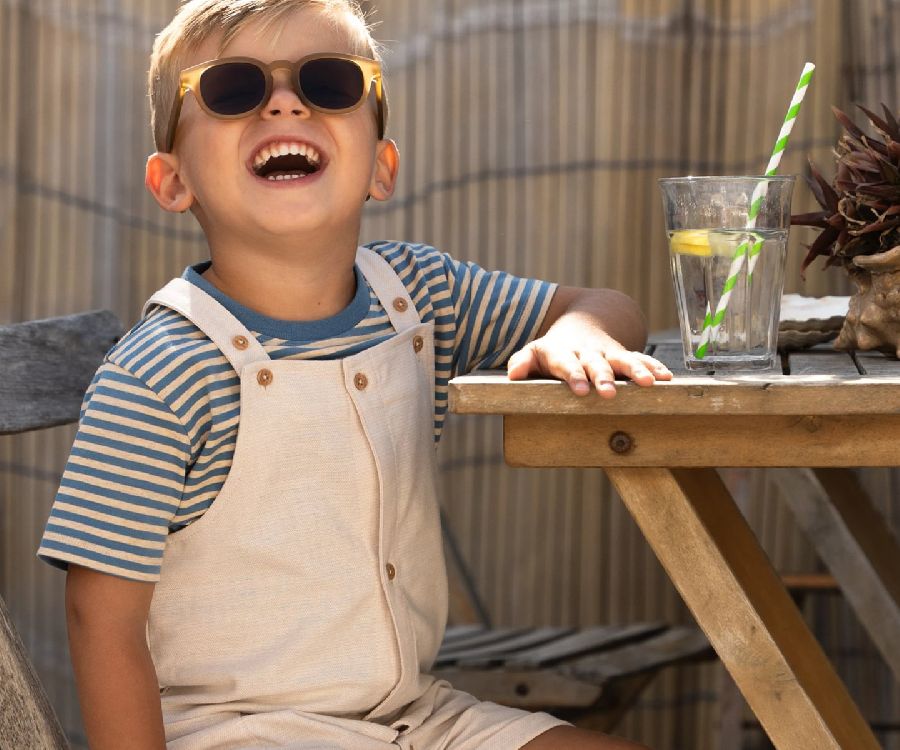 Little Dutch T-shirt korte mouw Indigo Sand Stripe