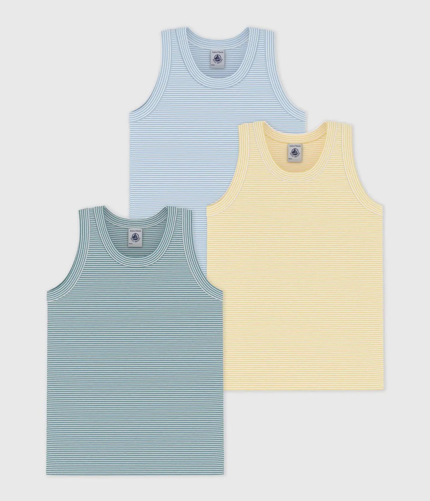 Petit Bateau | Setje met katoenen hemdjes met streepjes voor kinderen