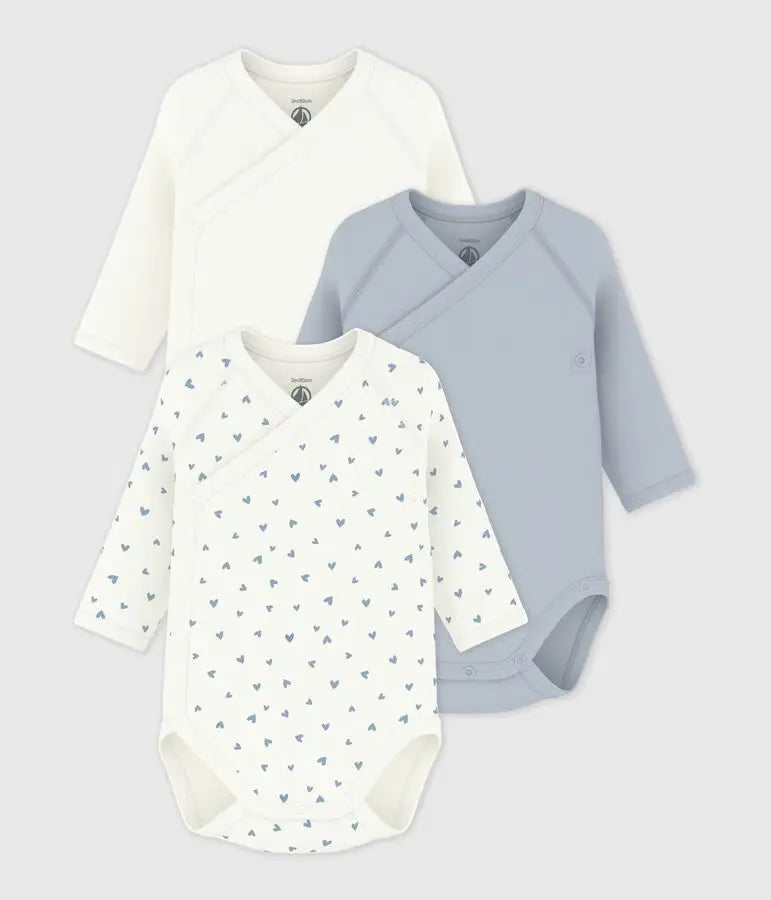 Set van katoenen babyrompertjes met lange mouwen en print