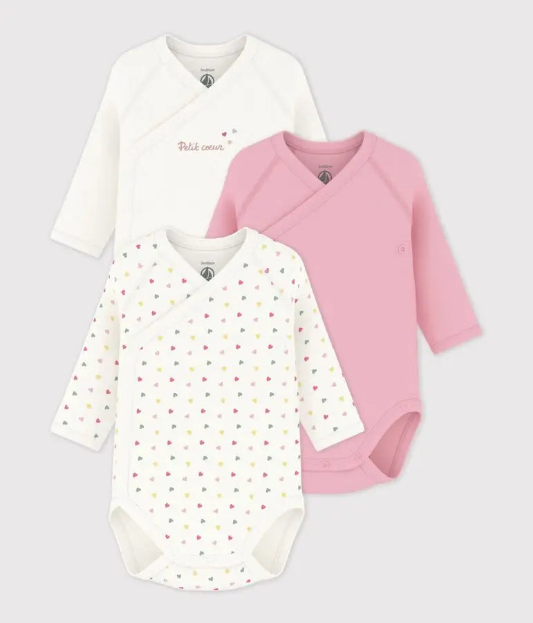 Petit Bateau | Set van katoenen babyrompertjes met lange mouwen en print