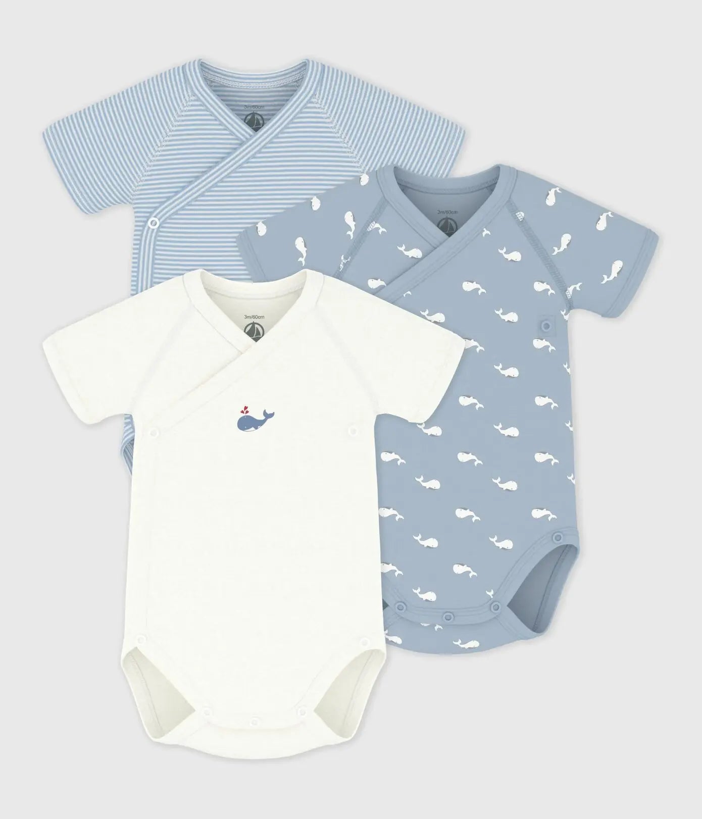 Petit Bateau | Set van katoenen babyrompertjes met print en korte mouwen
