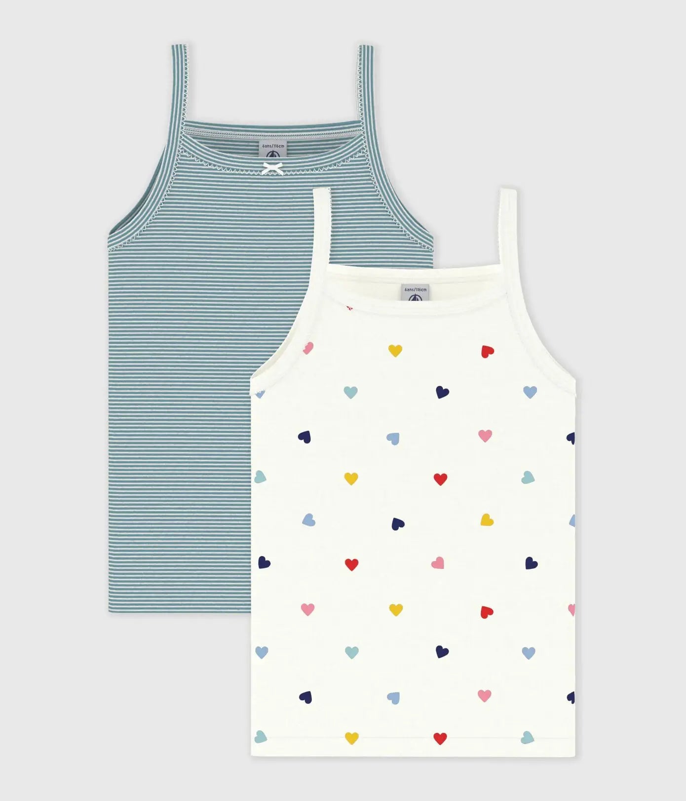 Petit Bateau | Setje met katoenen kinderhemdjes met hartjesprint