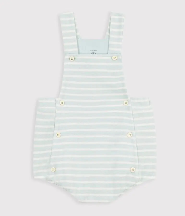 Petit Bateau | Gestreept babyspeelpakje van katoenen badstof