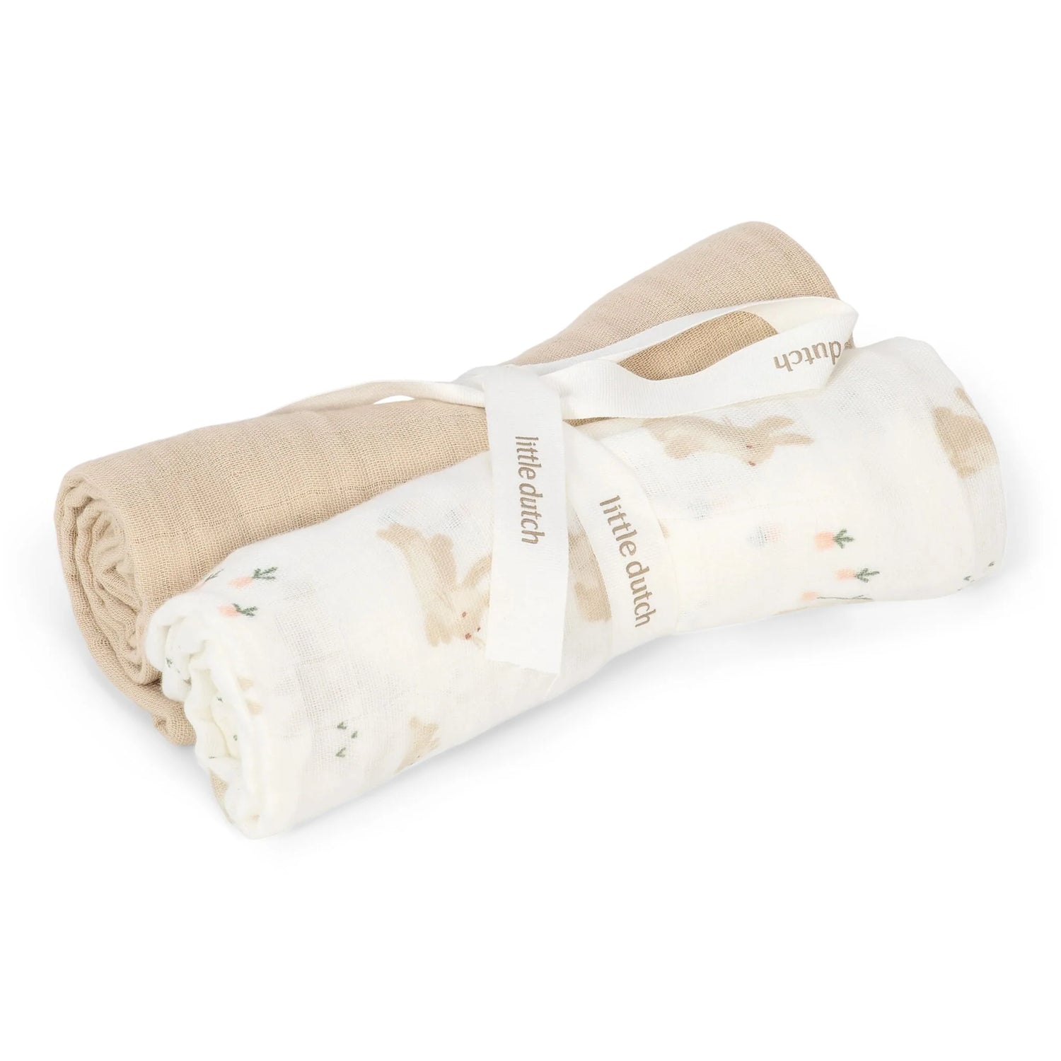 Little Dutch Hydrofiel Swaddle 2-pack - Wit Newborn Naturals