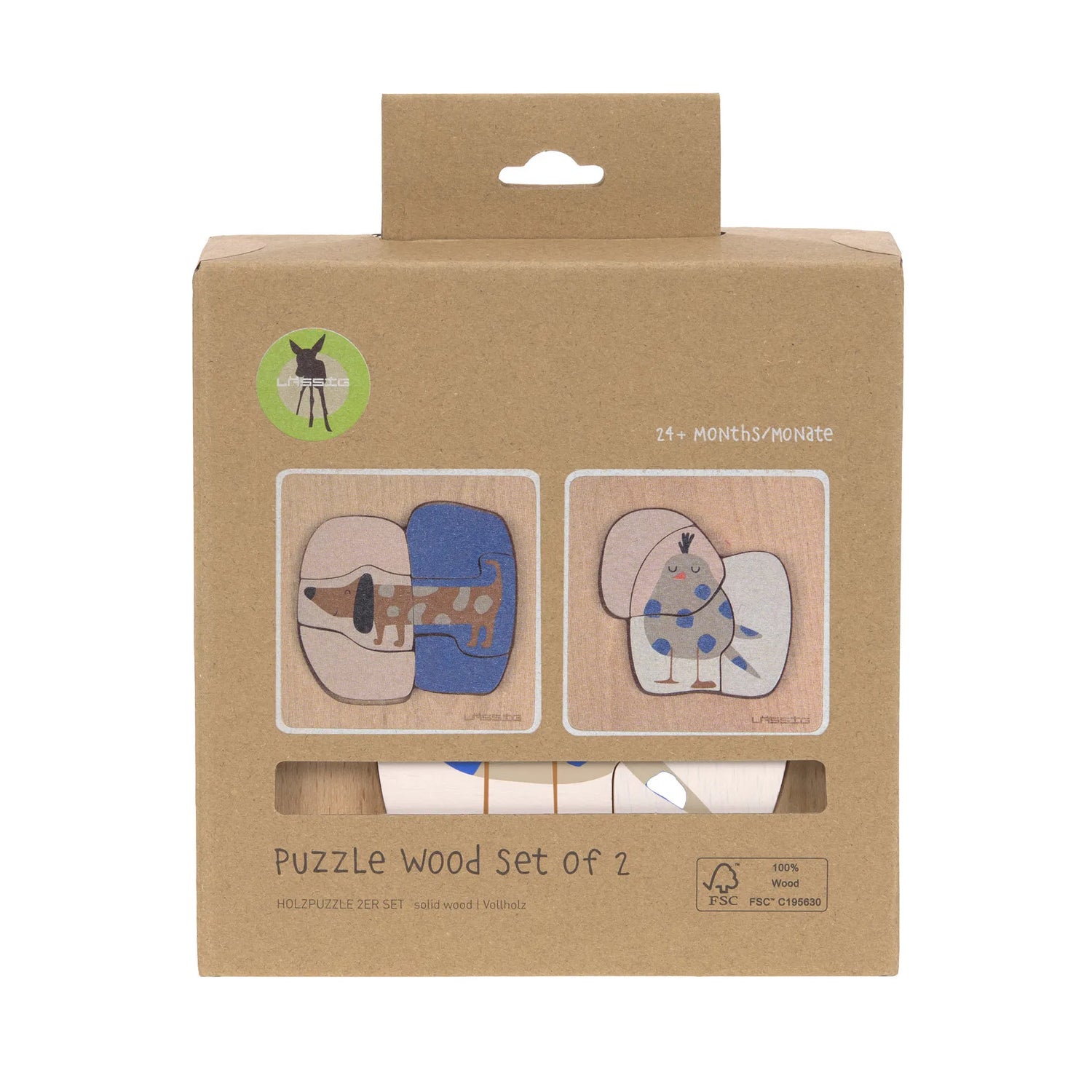 Lässig Puzzle Wood Set (2 pcs) - Dog Bird