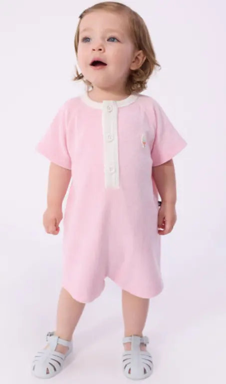 Petit Bateau Kort pakje van effen katoen voor baby's - Roze