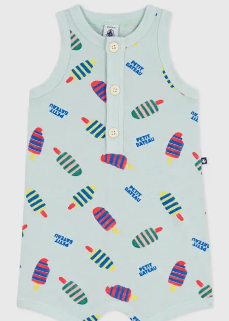 Petit Bateau Kort babypakje van katoen met ijsjesprint
