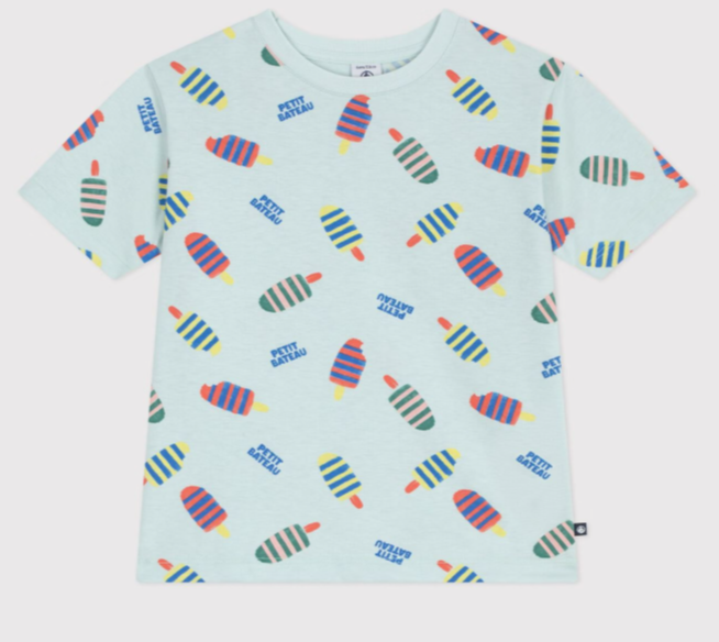 Petit Bateau Katoenen T-shirt met korte mouwen en ijsjesprint