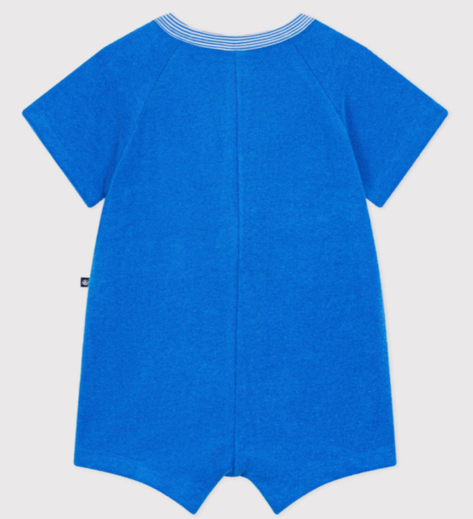 Petit Bateau Kort pakje van effen katoen voor baby's - Blauw