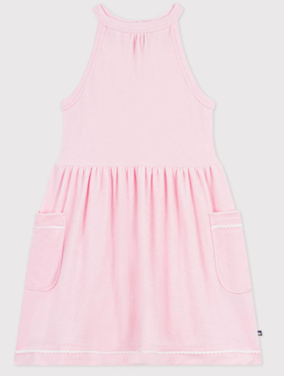 Petit Bateau Mouwloos jurkje van effen katoen voor kinderen - Roze