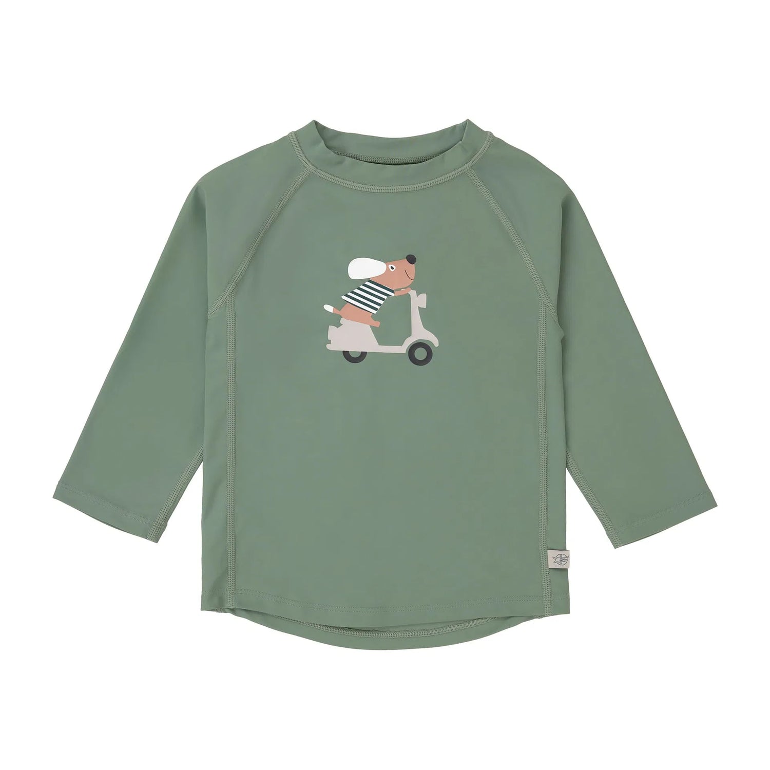 Lässig UV-shirt voor Kinderen met Lange Mouwen - Groen met hond