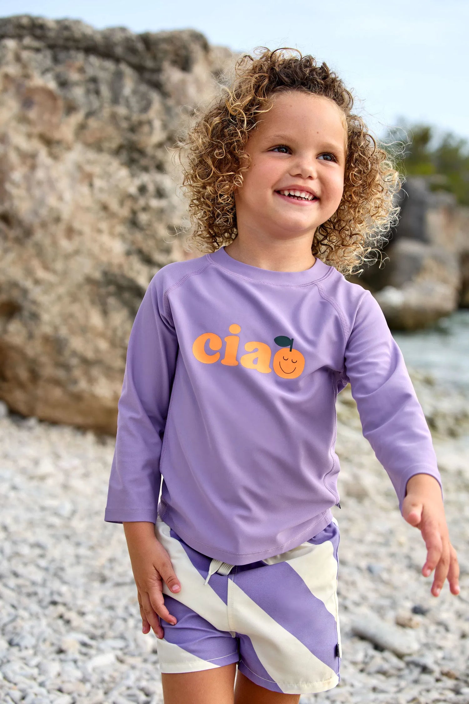 Lässig UV-shirt met Korte Mouwen voor Kinderen - Paars