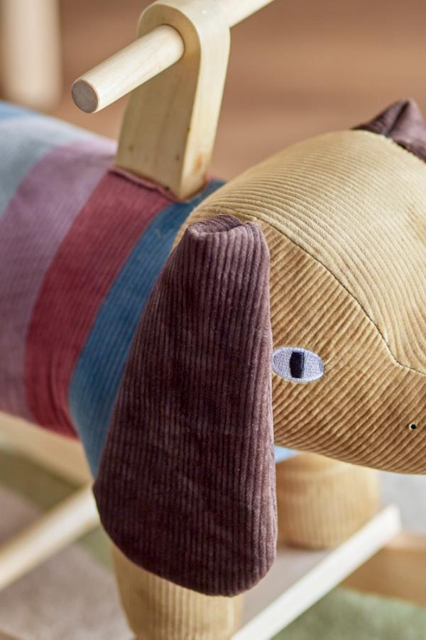 Bloomingville Mini Charlie schommelspeeltje hond polyester - meerkleurig