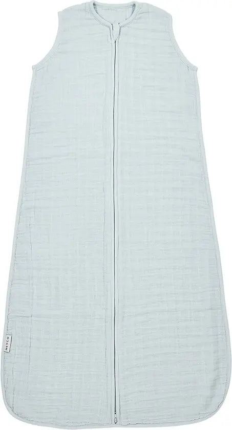 Meyco Baby Uni baby zomerslaapzak - pre-washed hydrofiel - grey blue - 0.5 TOG