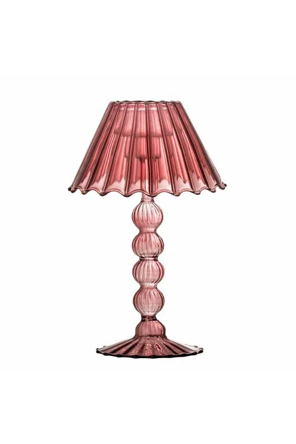 Bloomingville Cisco Glazen Kaarslichthouder - Rood