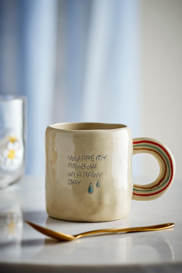 Bloomingville MINI Cloudy Cup in Steengoed - Natuur met opdruk