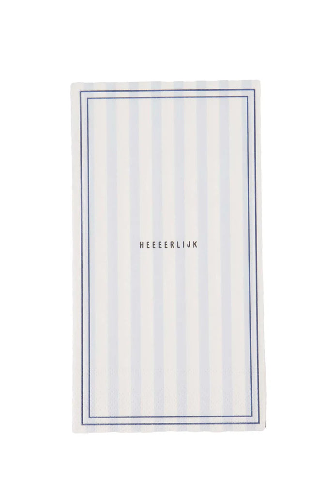 Zusss Servetten Rechthoek Streep Heeeerlijk - Wit/Blauw