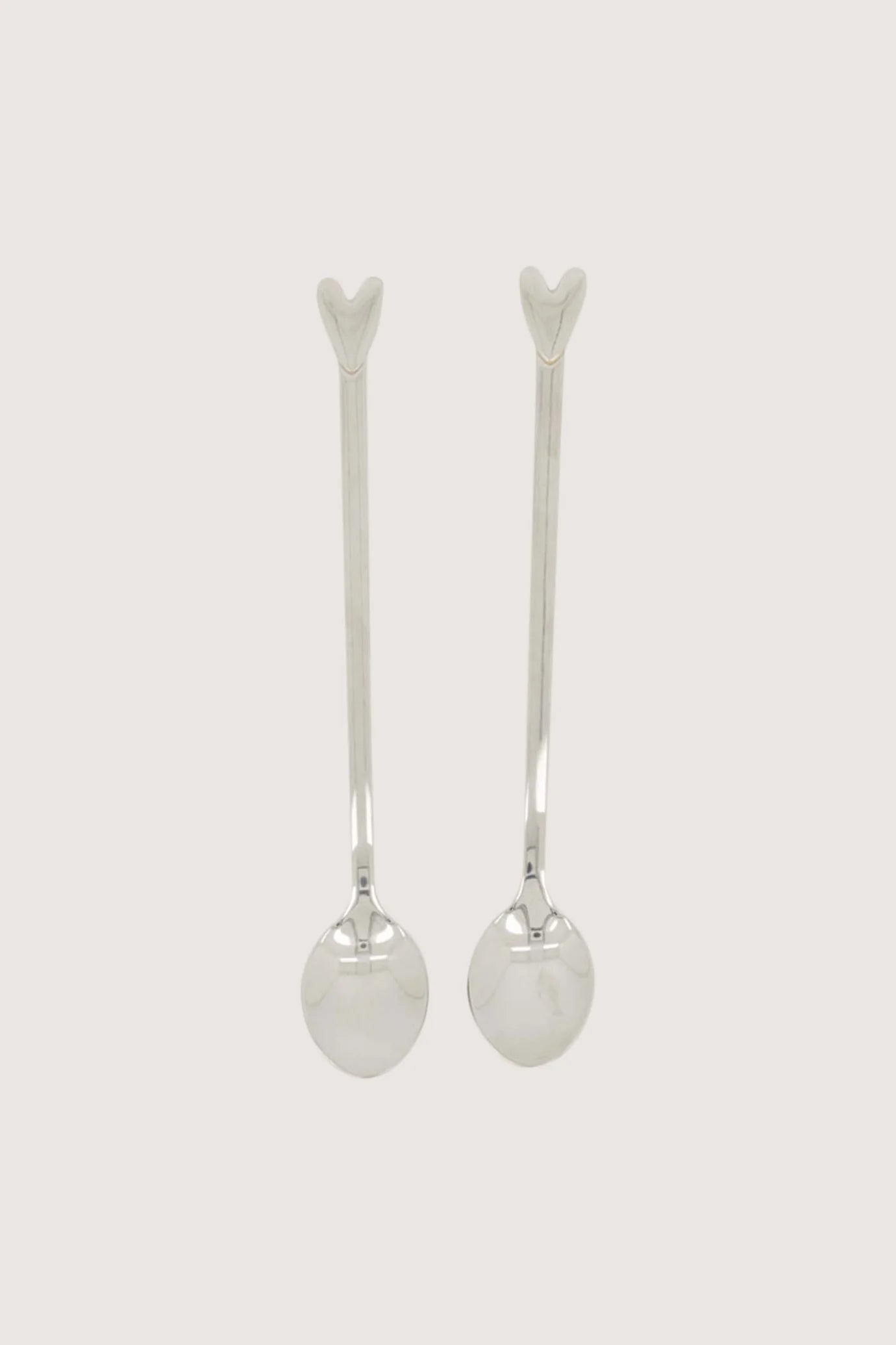 Zusss Set Van 2 Lange Lepels Hartje - Zilver