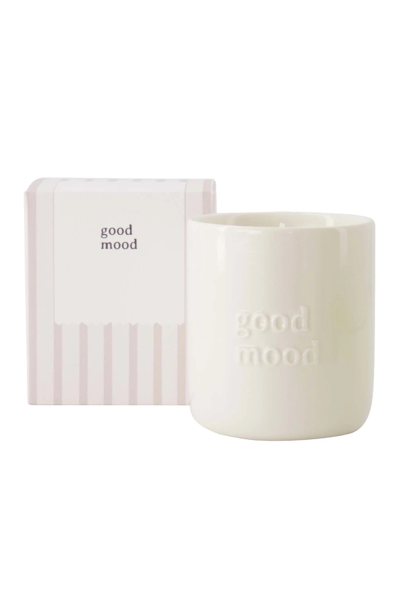 Zusss Geurkaars Keramiek In Doosje Good Mood - White/Sand