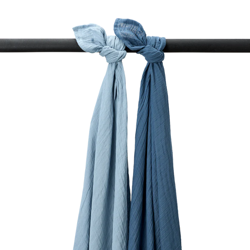 Meyco Hydrofiele Doeken Pre-washed (120x120cm - 2-pack) - Jeans blue/Indigo