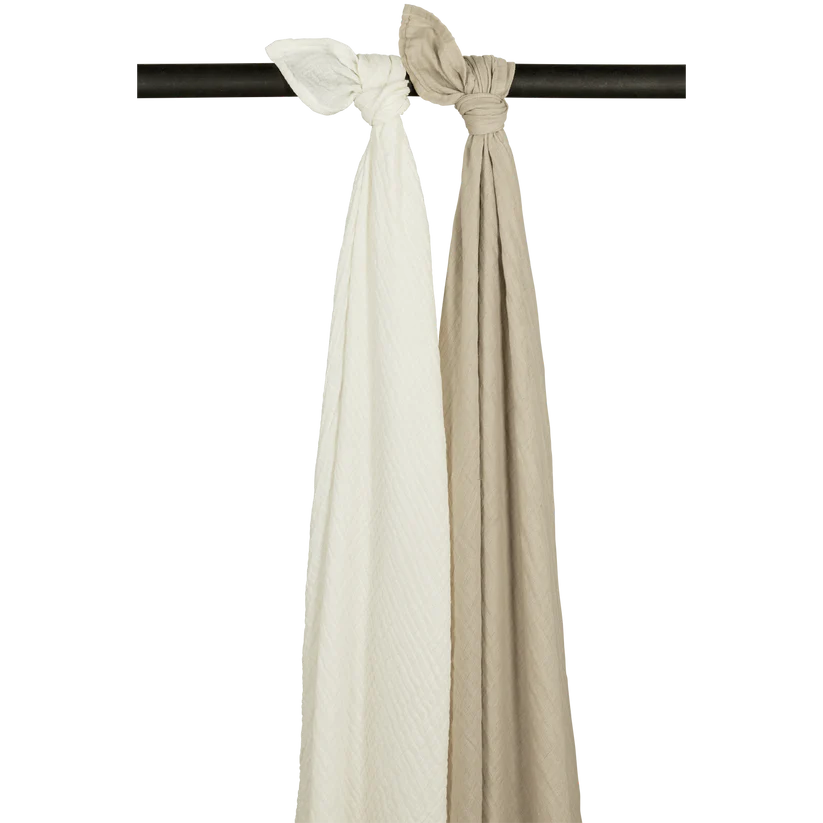 Meyco Hydrofiele Doeken Pre-washed (120x120cm - 2-pack) - Offwhite/Sand