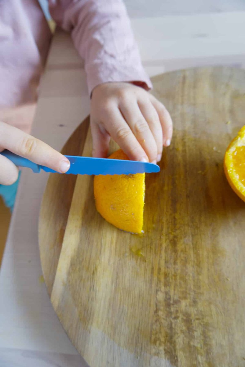 SKÅGFÄ Klyv - Montessori Kindermes - Blue Cornflower - Terra - kinderbestek