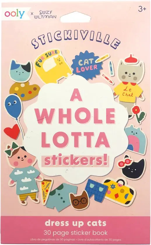 Ooly - Stickiville Stickers X Suzy: A Whole Lotta Sticker Book - Dress up Cats - 30 Pagina's Vol Letterstickers! - Geschikt Vanaf 3 Jaar