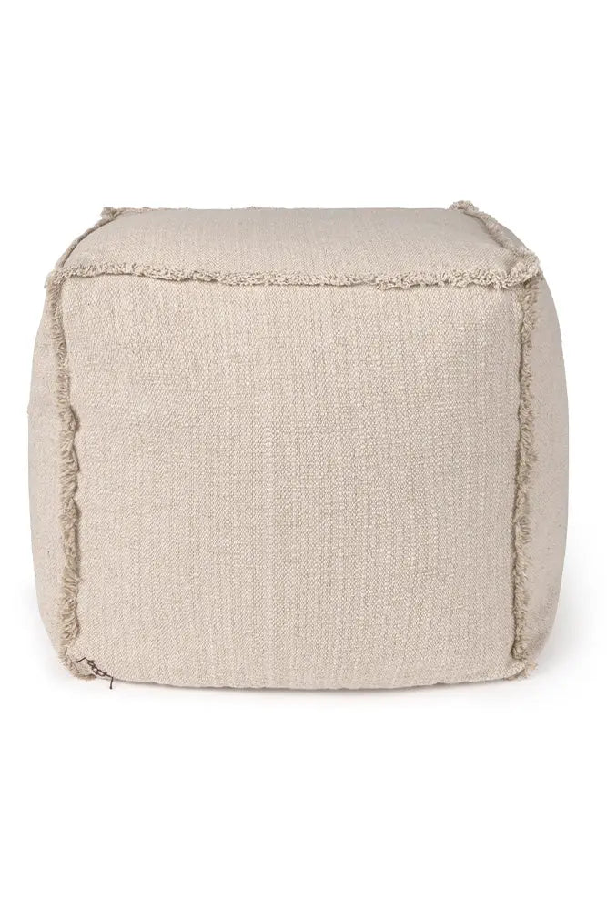Lorena Canals Handgeweven Poef Beige 45x45x45