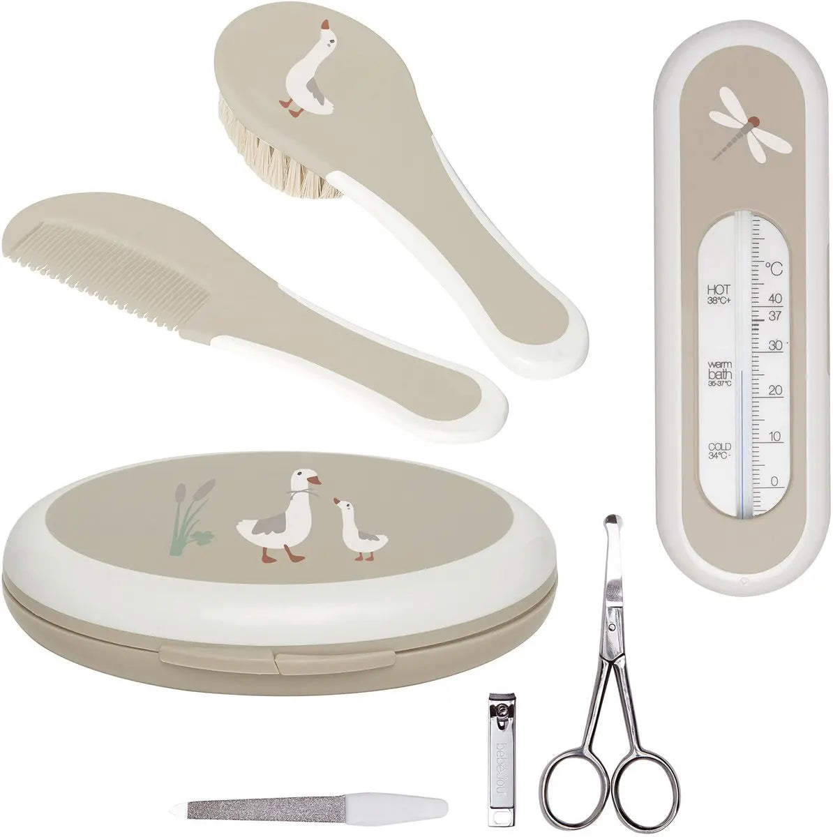 Bébé-jou Verzorgingsset - Taupe | Kapset, Manicureset en Badthermometer (kopie)
