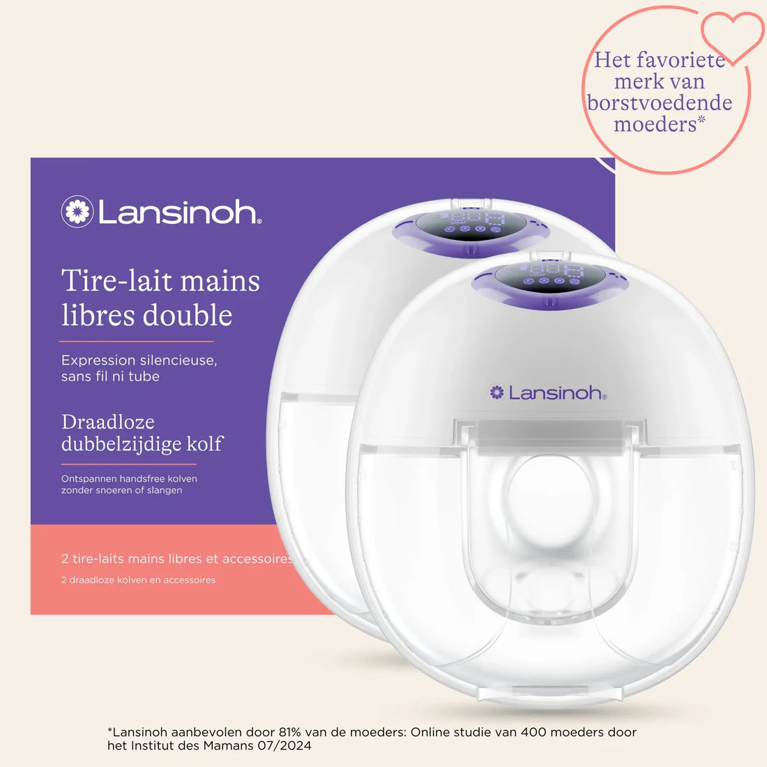Lansinoh - Dubbelzijdige Draadloze Borstkolf