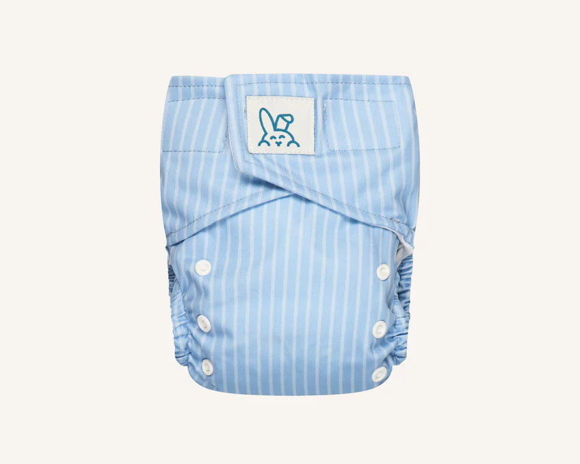 Bumbuns Easy Herbruikbare Luier met klittenband - Stripes Blue Sky