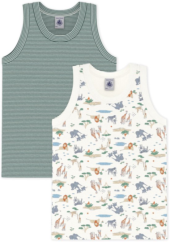 Petit Bateau Setje Van Katoenen Kinderhemdjes Met Savanneprint