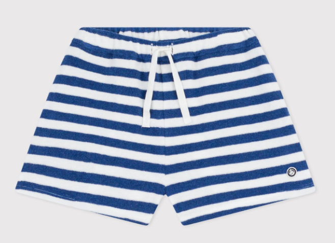 Petit Bateau Katoenen Kindershort Met Strepen - Blauw/Wit