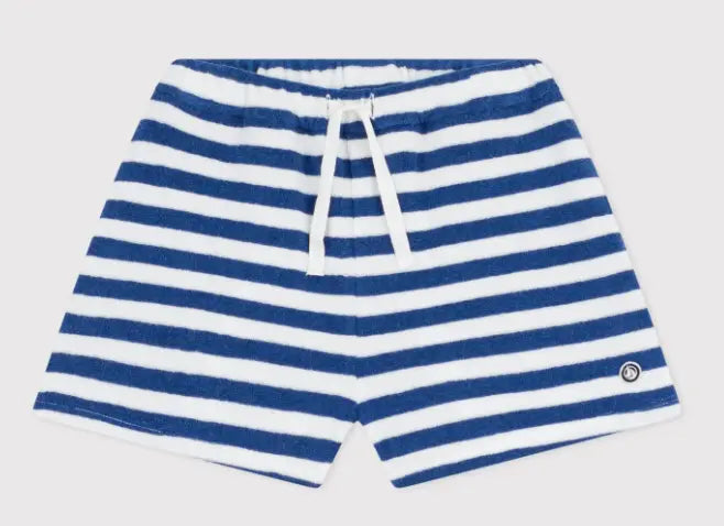 Petit Bateau Katoenen Kindershort Met Strepen - Blauw/Wit