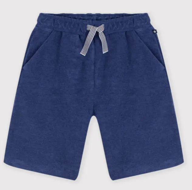 Petit Bateau Korte Kinderbermuda van Effen Katoen - Blauw