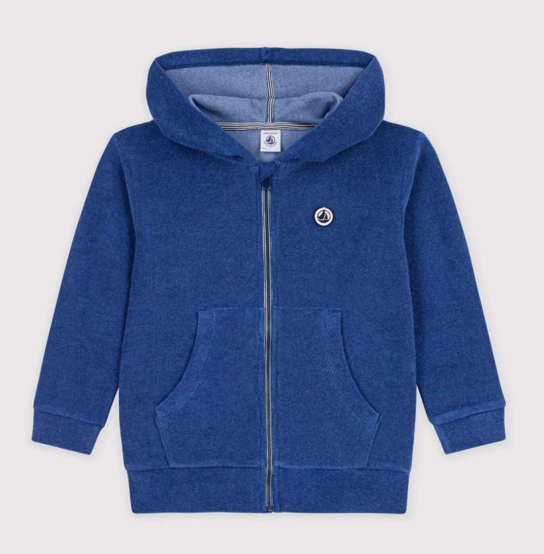 Petit Bateau Katoenen Sweatshirt Met Rits Voor Kinderen - Blauw